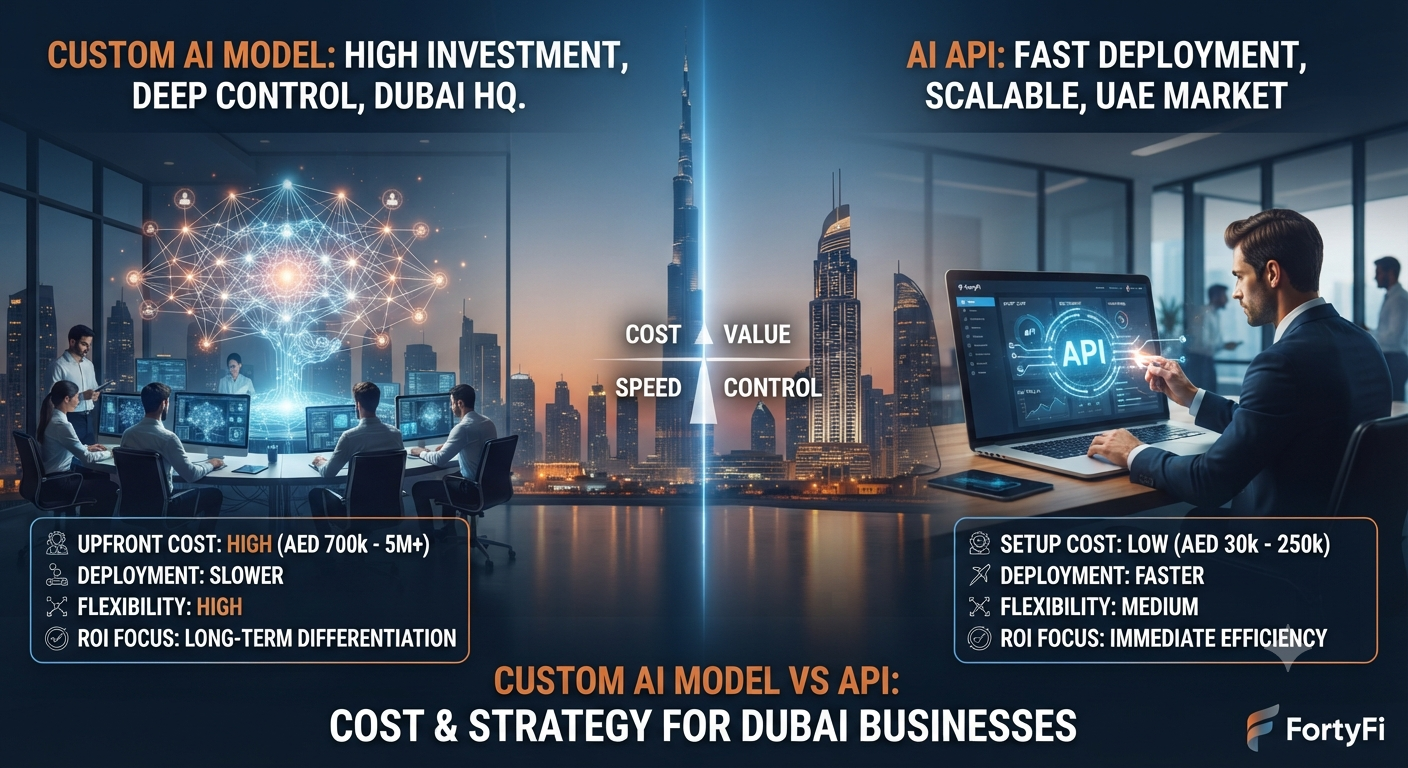 The Cost of Building a Custom AI Model vs Using an API in Dubai