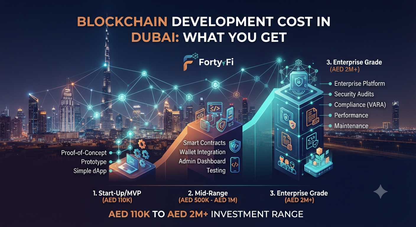 Blockchain Development Cost in Dubai: AED 110K to AED 2M+ – What You Get