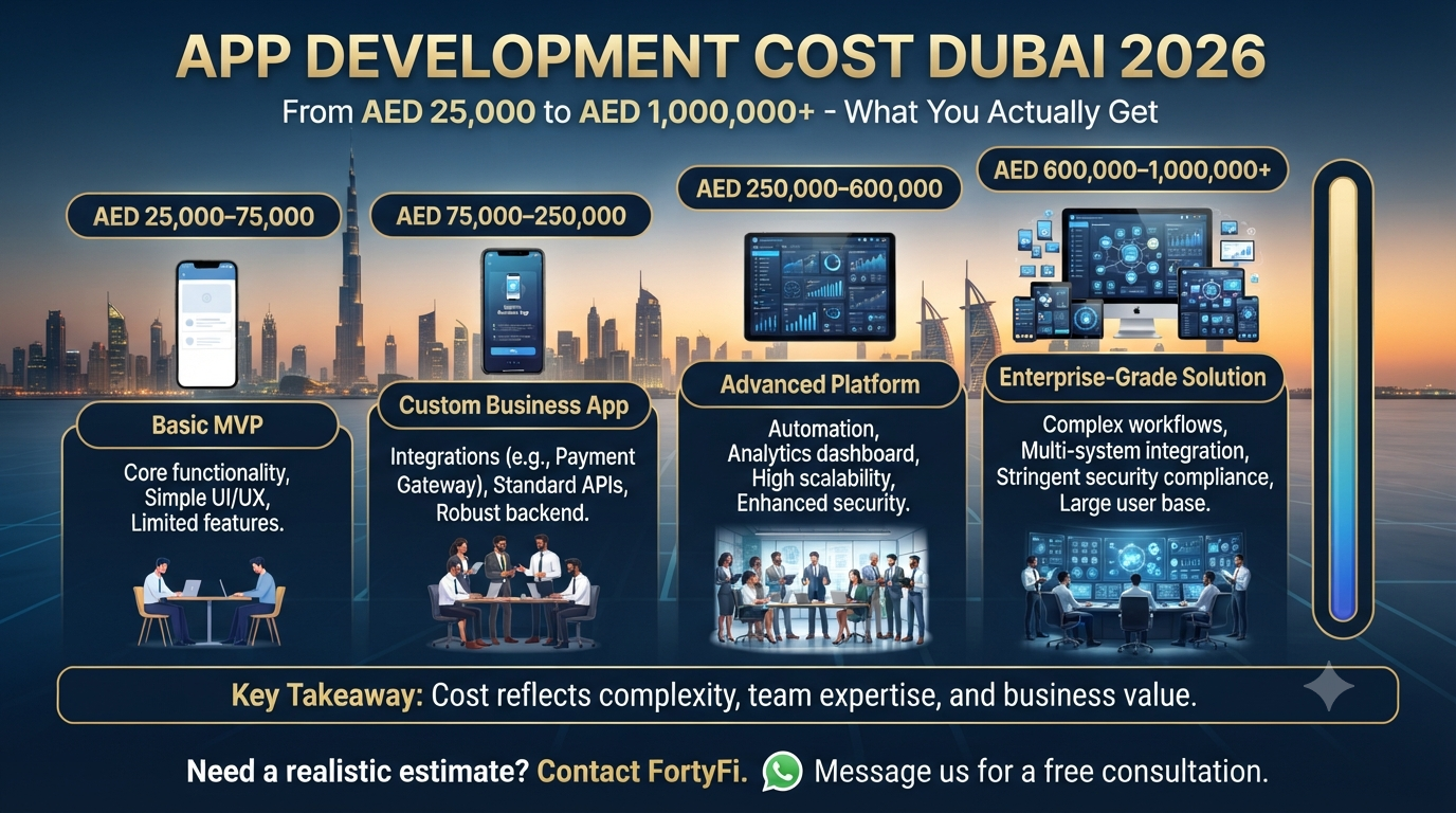 App Development Cost Dubai 2026: From AED 25,000 to AED 1,000,000+ - What You Actually Get